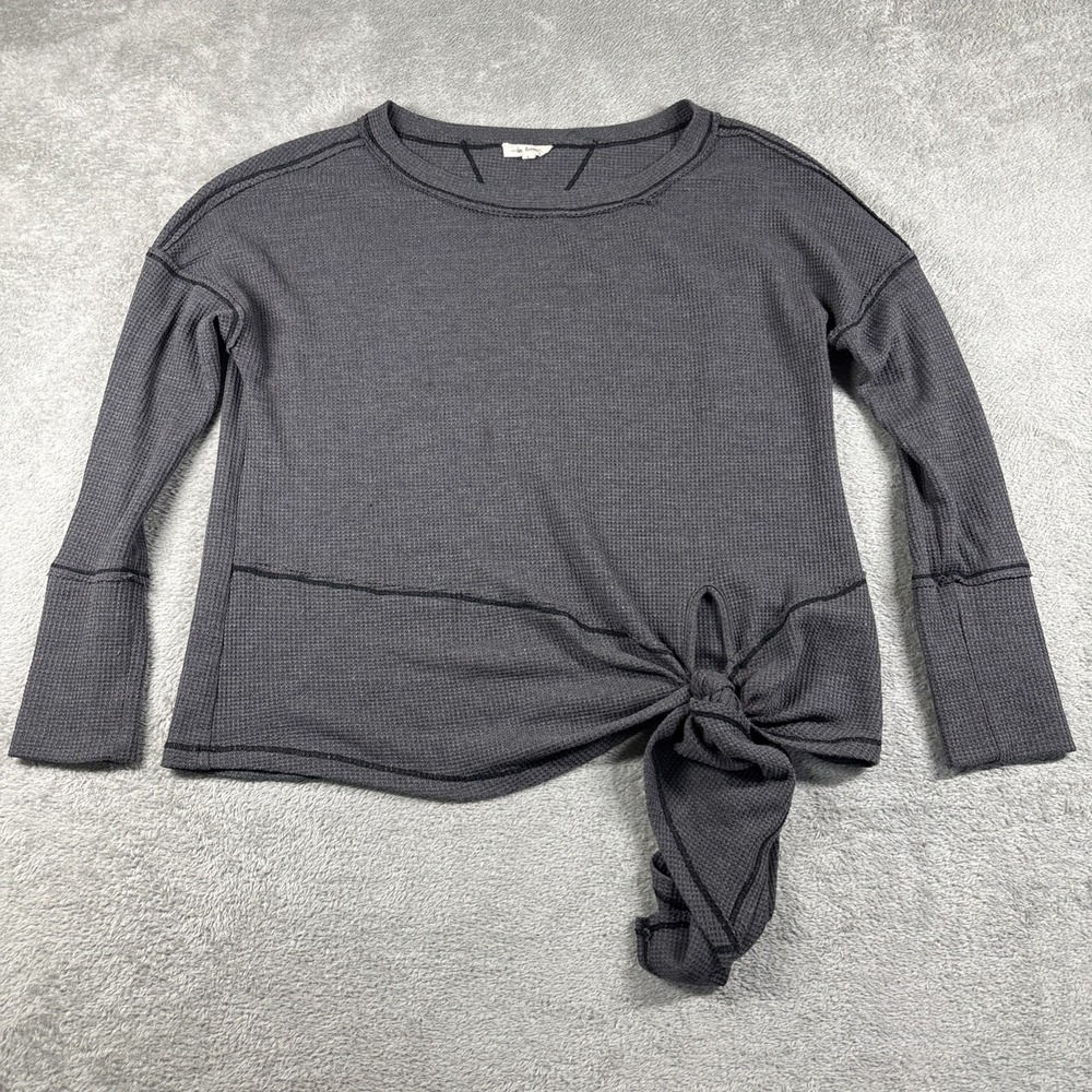 In Loom Women's Waffle Knit Long Sleeve Shirt With Tie Bottom‎ Size Small
